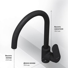 Смеситель для кухни с каналом для питьевой воды, черный, AM.PM Like - F8007722