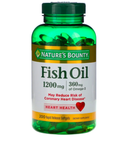 Nature's Bounty, Рыбий жир, 1200 мг, 200 мягких таблеток быстрого высвобождения