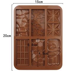Форма силиконовая для шоколада «Плитка фактурная 6 в 1»
