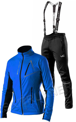 Утеплённый лыжный костюм 905 Victory Code Dynamic wo's blue с лямками женский