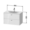 Duravit Brioso Тумба подвесная под раковину # 234483, 2 ящика, 555x820x479мм, цвет White High Gloss BR431202222