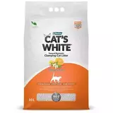 Комкующийся наполнитель для туалета кошек Cat's White Orange с ароматом апельсина 10 л./8,55 кг.