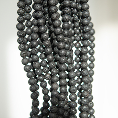 Лава вулканическая натуральная, 6,7мм, шар