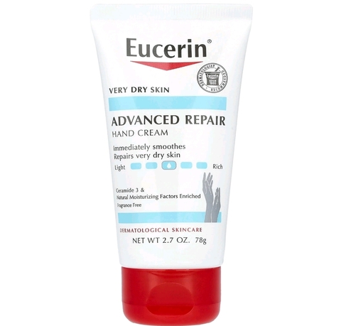 Eucerin, крем для рук для интенсивного восстановления, для очень сухой кожи, без отдушек, 78 г
