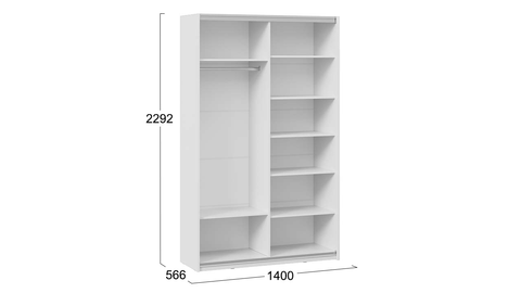 Шкаф-купе Оскар Хилтон 2-х дверный с зеркалом 140 белый снег / белый матовый / ручка черная