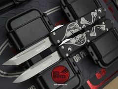 Ножи Microtech Ultratech Death Card Standard S/E (Левый) + Tanto T/E (Правый) "Memento Mori" А+++ - комплект 2 ножа