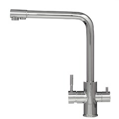 67-0-747 Смеситель с фильтром, нерж.сталь, покрытие хром для кухни, крепление гайка, картридж 40мм (Дикалан)