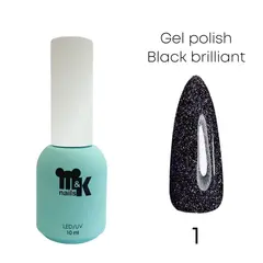 M&K Гель-лак Black brilliant 01