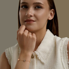 Браслет TRENDY gold из золота 585 пробы с подвесками клевер (гильоше)