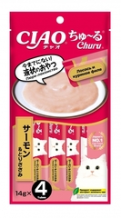 INABA Ciao Churu пюре для кошек курица с лососем 14 г*4