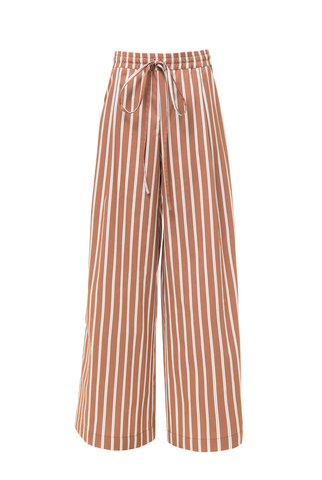 “Relaxed cotton” Брюки в пижамном стиле с кантом.