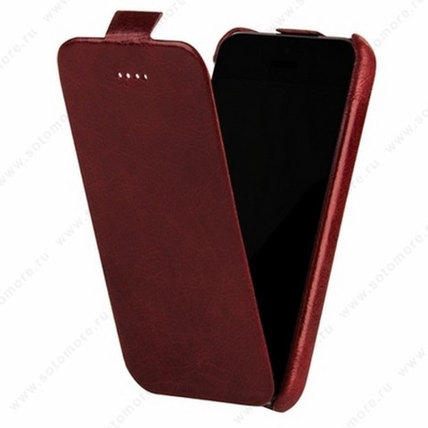 Чехол-флип Borofone для iPhone 5C - Borofone General flip Leather Case Wine Red