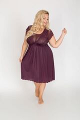 Сорочка plus size из микрофибры с красивым декольте - 