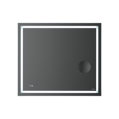 Универсальное зеркало с контурной Led-подсветкой, часами и косметическим зеркалом, 80 см, AM.PM Gem - M91AMOX0803WG