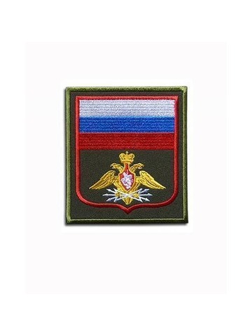 Шеврон вышитый Связь олива кант красный на липучке (300 приказ)