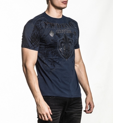 Xtreme Couture | Футболка мужская Doppleganger Dark Blue X1895 от Affliction правый бок