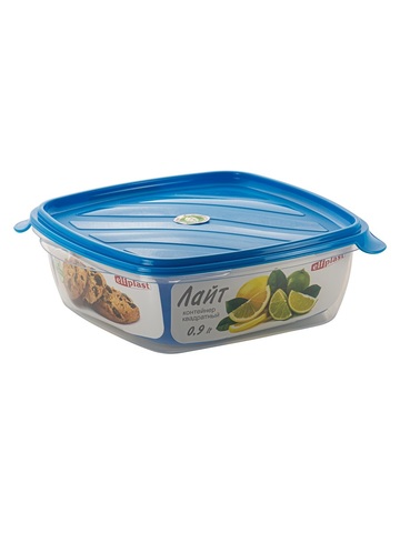 Контейнер пищевой Лайт 0,9 литра квадратный Эльфпласт контейнер для хранения еды с крышкой 17,5х16,5х5,7 см
