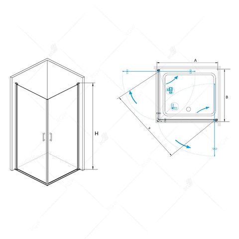 RGW 06123008-11 Душевой уголок RGW LE-30 Хром Прозрачное