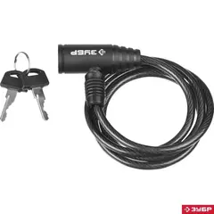 ЗУБР 650 мм, d 6 мм, 2 ключа, тросовый замок (37269-65)