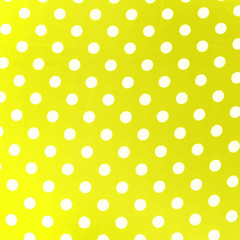 Ткань плательная Кашибо белый горох на жёлтом, d 2,1 см