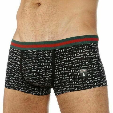 Мужские трусы хипсы черные Gucci Hip Boxer