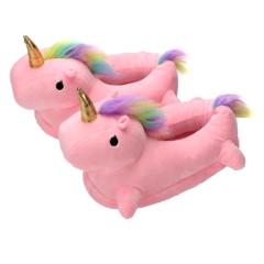 Тапки Единороги с головой розовые