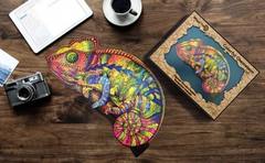 Красочный Хамелеон от Wood Trick - сборные пазлы причудливой формы, это картины, которые вы собираете сами