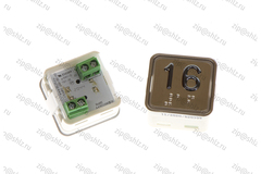 Кнопка (кнопочный модуль) KA302-S-R "16 этаж", квадратная, статическая красная подсветка, Брайль