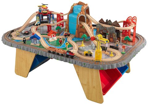 KidKraft Горный тоннель Waterfall Junction Train Set and Table - игровой набор 