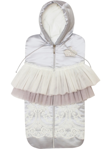 Нарядный конверт-кокон "Silver" на весну-осень