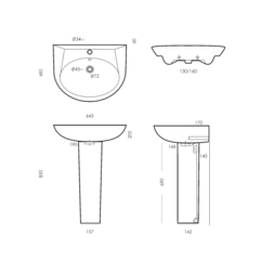 Умывальник пьедестальный Classic 65