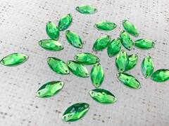 Стразы пришивные акрил, d 0,8х1,5 см, зелёный