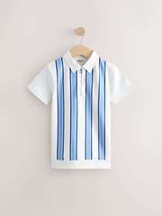 Поло с молнией для мальчика Next E45-619, Белый