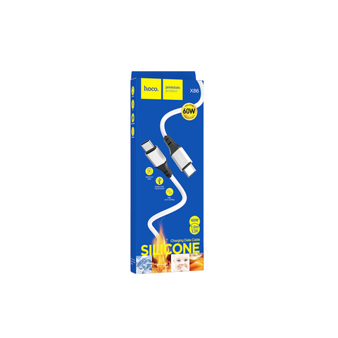Кабель USB HOCO X86 60W Type-C to Type-C (белый) 6931474778024