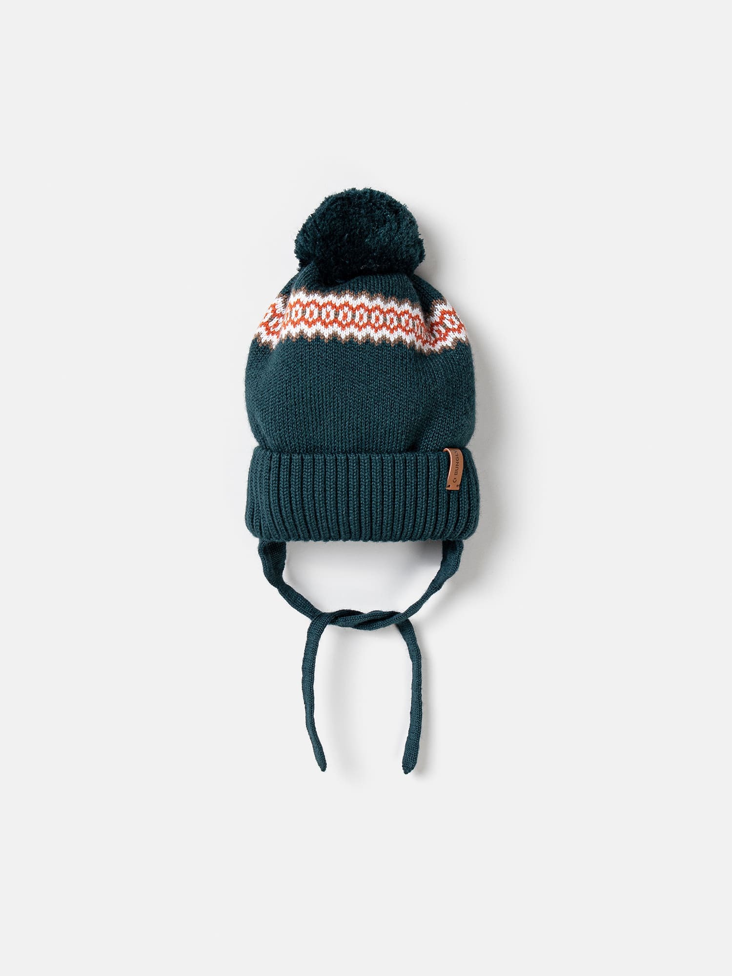 

Шапка зимняя из смесовой шерсти с флисовым подкладом "Малахит" на завязках