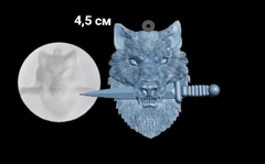 Силиконовый молд Амулет Волк с кинжалом средний