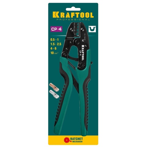 KRAFTOOL CP-3, 0.5 - 6 мм2, для изолированных наконечников и соединительных муфт, пресс-клещи (45461-3)