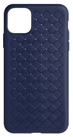 Силиконовый чехол Business Style плетеный для iPhone 11 Pro Max (Синий)