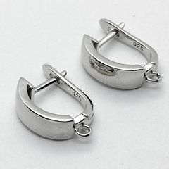 Ювелирные швензы с родиевым покрытием, размер 17*5 мм, цена за пару