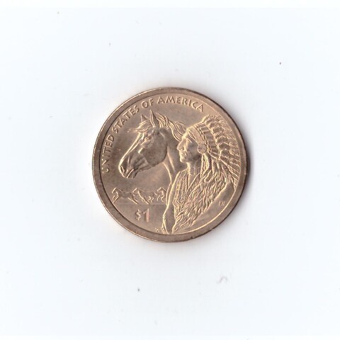 1 доллар 2012 Индианка Индеец с лошадью двор P