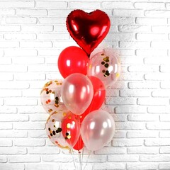 Воздушные шары, букет Любовь, набор 9 шт. гелий