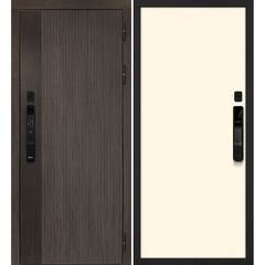 Купить Входная дверь Вертикаль смарт дымчатый камень дуб морёный панель гладкая магнолия