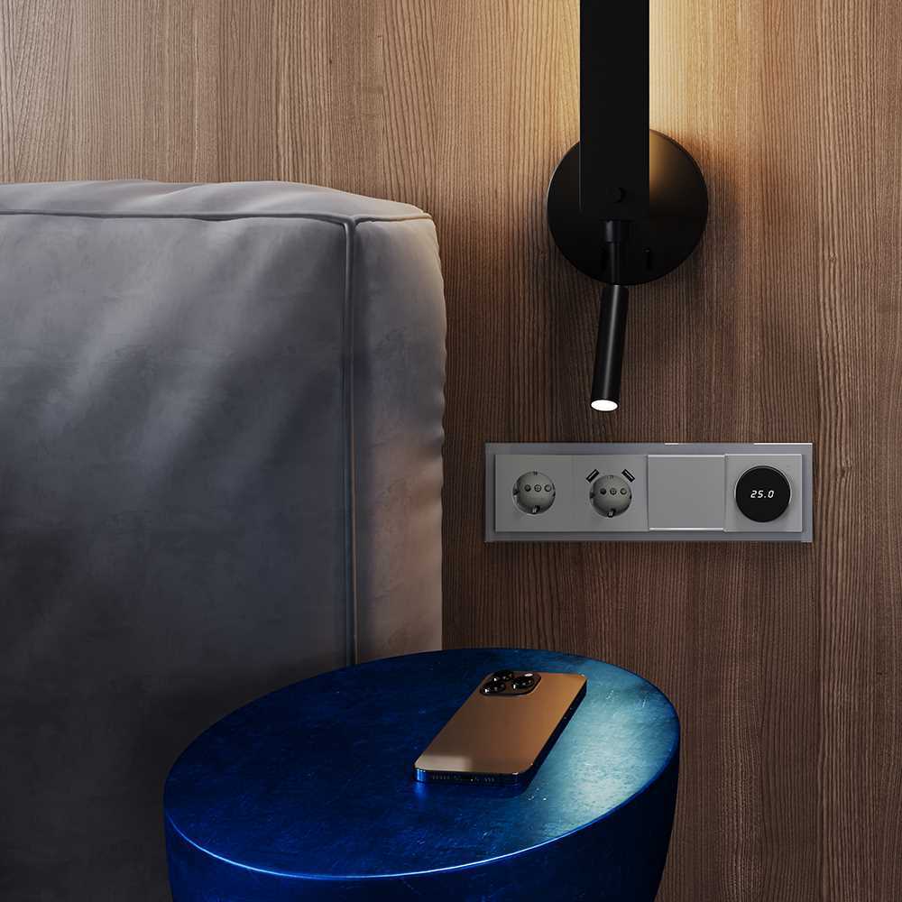 Рамка стеклянная Voltum S70 на 4 поста, (сталь, стекло) VLS110405