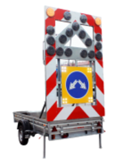 Сигнальный прицеп прикрытия одноосный 1 знак