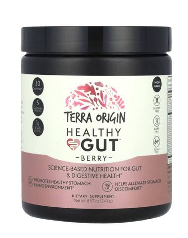 Terra Origin Healthy Gut, добавка для нормализации функций желудочно-кишечного тракта, вкус ягод, 243 г (8,57 унции)