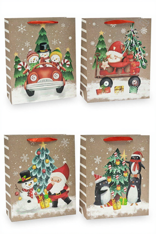 Пакет подарочный L вертикальный, Новогодний, 30*41*12 см (Д*В*Ш), 1 шт.