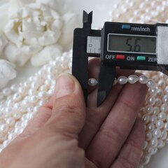 Жемчуг натуральный речной, рис, 5,2-7,8 мм, 1 нить, Ж023