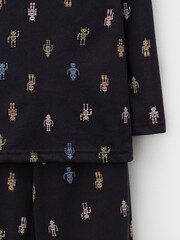 пижама  для мальчика  К 1561/угольный серый,цветные роботы