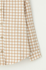 рубашка  для девочки  КР 302559/бежевая клетка на сахаре к567