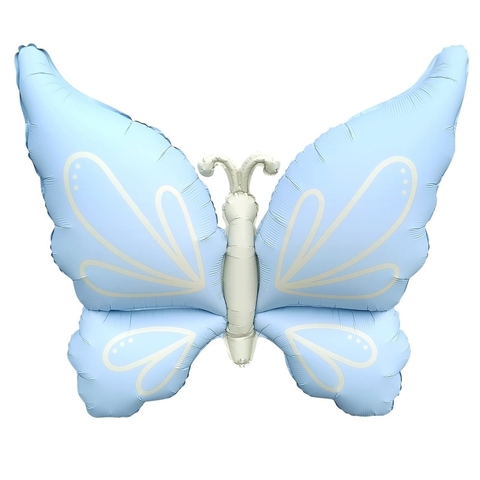 Бабочка сатин голубая, 94 см